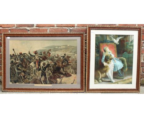After B. Caton-Woodville, 'Balaclava October 25th 1854, Relief of the Light Brigade,' 54x81cm, together with A Pears type pri