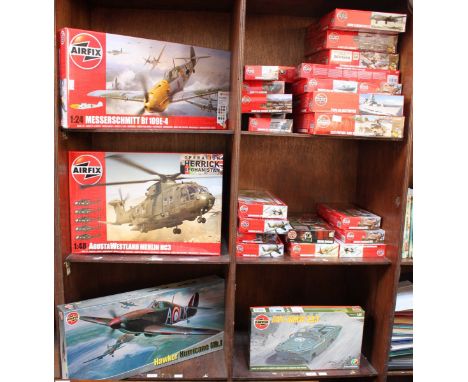 27 various boxed and unmade Airfix models of mostly WW2 and some later aircraft, various scale