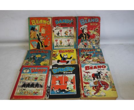 DANDY AND BEANO 1950s ANNUALS A/F comprising 'The Dandy Book' 1955, 1957 &amp; 1961 and 'The Beano Book' 1951, 1953, 1954, 19