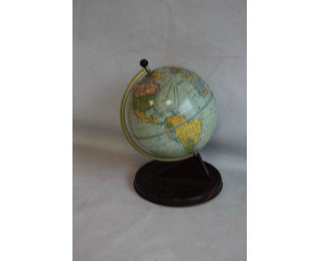 A VINTAGE CHAD VALLEY TERRESTRIAL GLOBE, height 27 cm