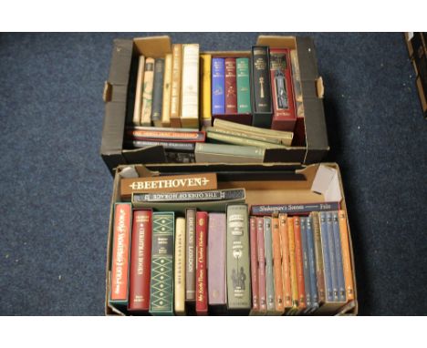 FOLIO SOCIETY - TWO BOXES OF LITERARY INTEREST to include R. L. Stevenson boxed set, 'The Arabian Nights', odd volumes of Sha