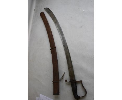 A 1796 PATTERN LIGHT CAVALRY TROOPER'S SABRE, MARKED "'OSBORN"' to the back edge of the blade, in a steel scabbard A/F (ear m