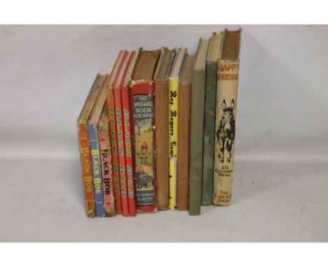BLACK BOB, THE DANDY WONDER DOG', 1951, 1955, 1957, 1965 (three copies) together with various Boys' Annuals including the fir