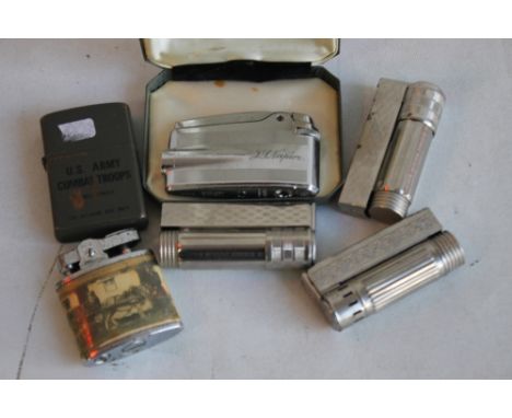 VINTAGE CIGARETTE LIGHTERS, to include a cased "'Ronson Varaflame,"' a US army Zippo style etc.