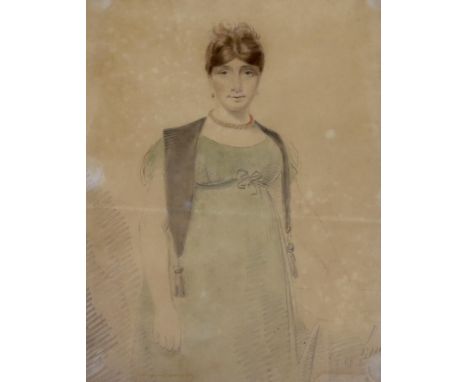 G.A. Siddons (19th C.), pastel, Three quarter length portrait of a lady, signed, 35 x 27cm