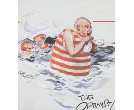 Gilbert Wilkinson (1891-1965), ink and gouache, 'The Optimist', signed, 29 x 26.5cm