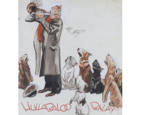 Gilbert Wilkinson (1891-1965), ink and watercolour, 'Hullabaloo Balay!!', signed, 29 x 27cm