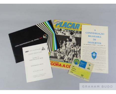 1972 Independence Cup Tournament Brazil / Ireland / Scotland official programmes, Collection of items to include: Official pr