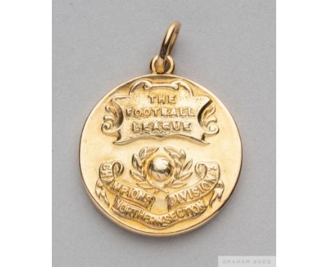 Archie Clark 9ct gold Division 3 Northern Section League Championship winners medal, 1937-38 the obverse inscribed THE FOOTBA