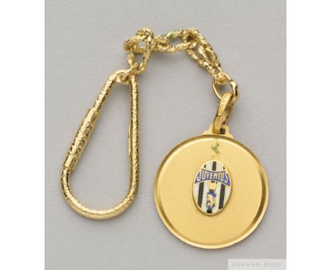 .18k gold & enamel medal and fob awarded by Juventus FC to Ottorino Barassi on the occasion of the club's home-leg match of t