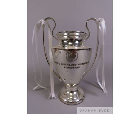 Silver-plated Real Madrid CF UEFA 2016-17 Champions League commemorative trophy scale replica of the tournament trophy by Ale