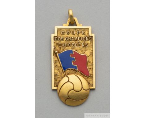 Raymond Kopa continental gold and enamel 1958 European Cup Winners medal,  the obverse inscribed COUPE DES CHAMPIONS EUROPEEN