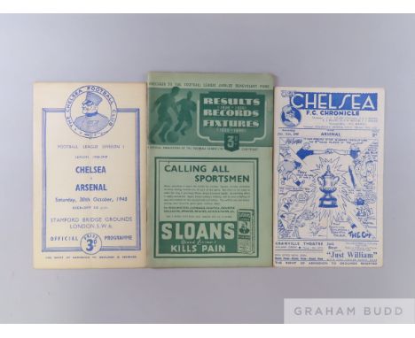 Tottenham Hotspur v. Arsenal home league match programme, 6th March 1935 horizontal and vertical folds, pencil text on team p