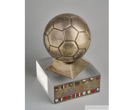 A trophy presented by the Mexican F.A. to the FIFA Executive Committee member Ottorino Barassi on the occasion of the 1970 Wo