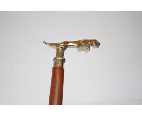 Chrome jaguar car mascot walking stick 