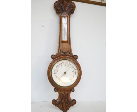Early 20c barometer/thermometer 