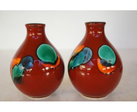 Pair of Poole pottery vases Height 13 cm 