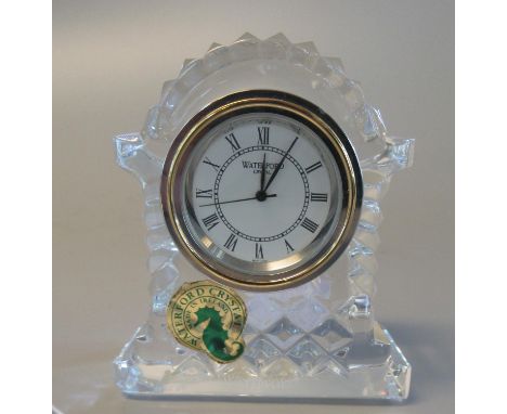 Waterford lead crystal cut glass small boudoir clock. 7cm high approx. (B.P. 21% + VAT) 