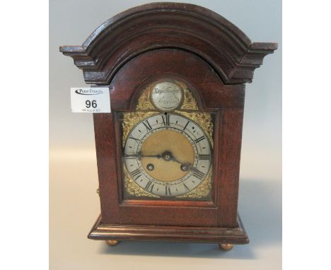 18th Century design mahogany cased bracket clock, the face marked 'Extop R Tucker London', replacement 19th Century two train