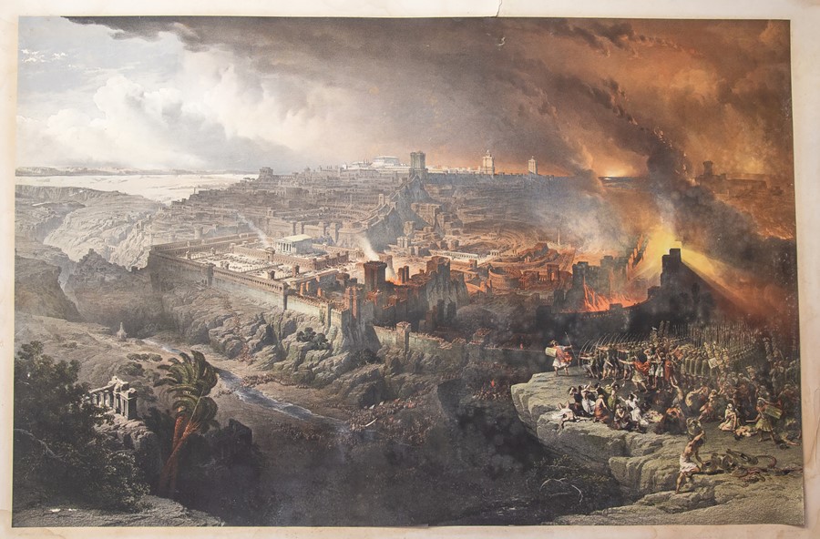 The Destruction of Jerusalem, colour lithograph heightened with ...