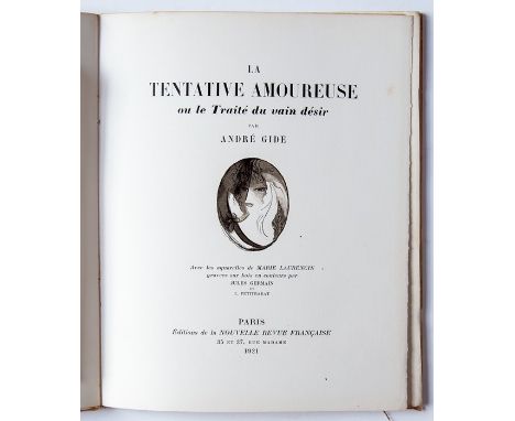 ****PAY POST ETWALL****LW***Laurencin, Marie (Illus.). La Tentative Amoureuse, by Andre Gide, limited edition numbered 114 of