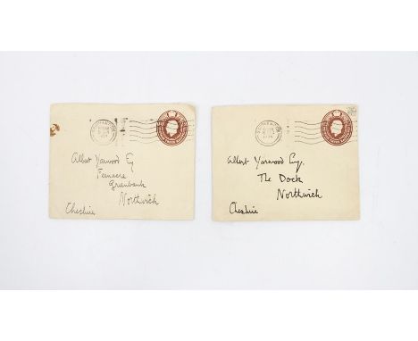 Thomas Edward Lawrence, "Lawrence of Arabia" or T. E. Shaw (1888-1935). Two autograph letters addressed to Albert Yarwood at 