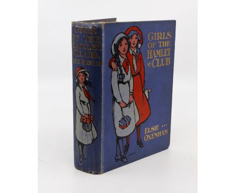 Oxenham, Elsie. Girls of the Hamlet Club, London: W. &amp; R. Chambers, no date, gift inscription to front pastedown (Christm