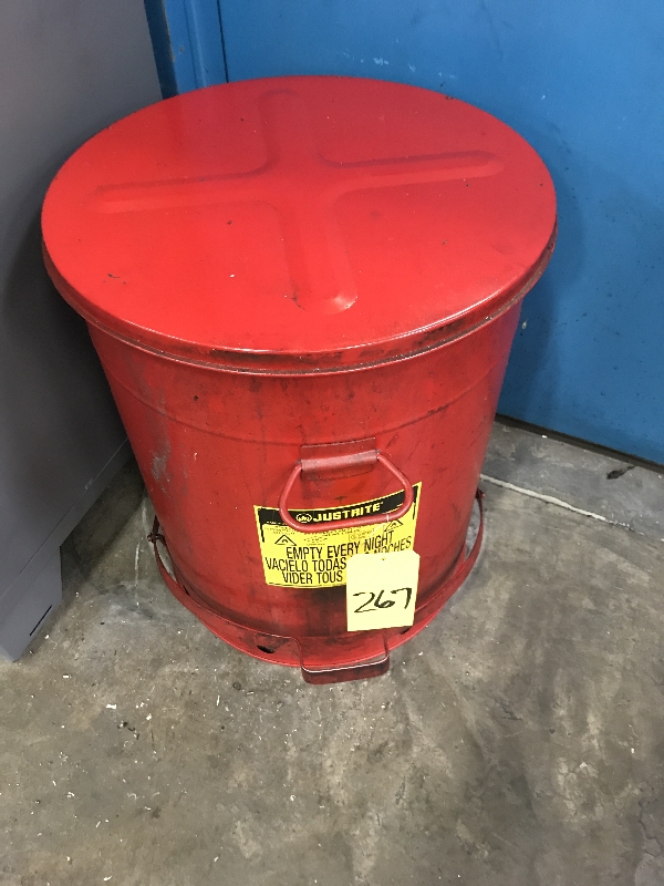 Justrite Oily Rag Container