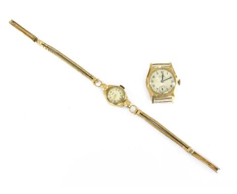 A mid-size 9ct gold Rotary 'Maximus' mechanical watch, 27 x 28mm case, with silvered dial, Arabic numerals, blued hands and s