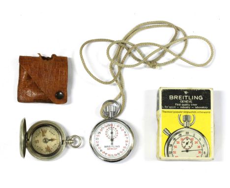 A Breitling 'Sprint' stop watch, with original box, together with a compass (2)