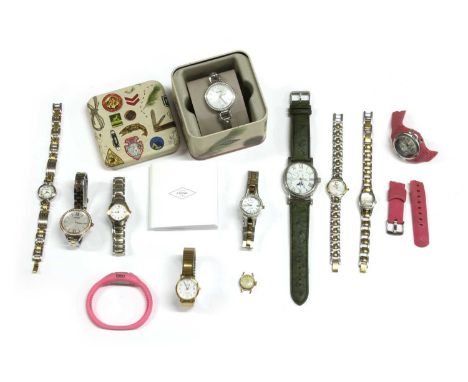 A quantity of ladies' watches, to include a bi-colour Tissot 1853 quartz bracelet watch, with mother-of-pearl dial, ref. G327