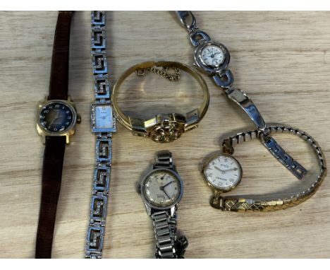 Six ladies watches including Rone, Rotary, Accurist & Timex 