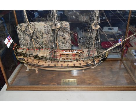 A LARGE HANDMADE CASED REPLICA OF THE GLOUCESTER  AND LOOSE DOCUMENTATION to include a large handmade replica of The Gloucest