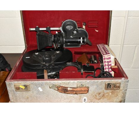 AN ARRIFLEX 16 CINE CAMERA, ORIGINAL CASE AND ACCESSORIES, made in Western Germany, comprising camera serial no. 6269, a coll