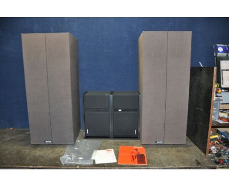 A PAIR OF BOSE 301 SERIES 3 SPEAKERS and a pair of vintage Lecson HL1 horn loaded speakers with manual and Guarantee card hei