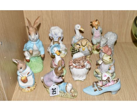 A GROUP OF ROYAL ALBERT AND BESWICK BEATRIX POTTER FIGURES, comprising Royal Albert : Mr Benjamin Bunny and Peter Rabbit, The