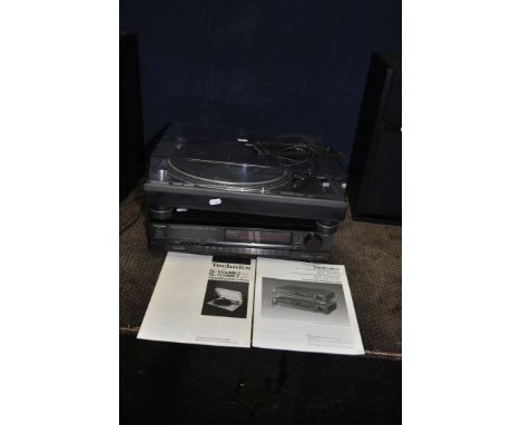 A TECHNICS SL-1210Mk2 TURNTABLE with pitch control, manual and an Ortofon DM5E cartridge along with a Technics ST-G70L tuner 