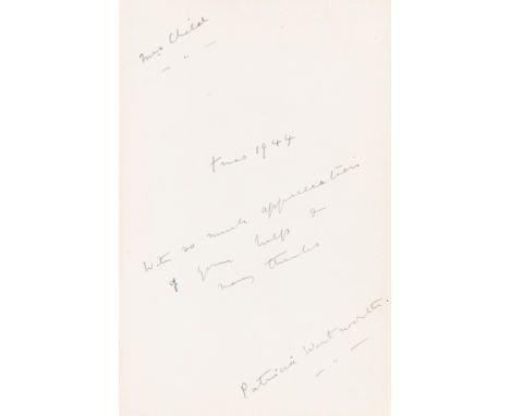Wentworth (Patricia) Miss Silver Deals with Death, first edition, signed presentation inscription from the author "with so mu