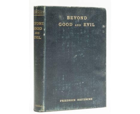 Nietzsche (Friedrich) Beyond Good and Evil, first English edition, 3pp advertisements, spotting to half-title, browning to en