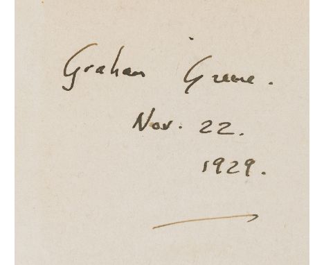 Greene (Graham) The Man Within, first edition, signed by the author, dated Nov. 22 1929 on endpaper, ink library stamp to tit