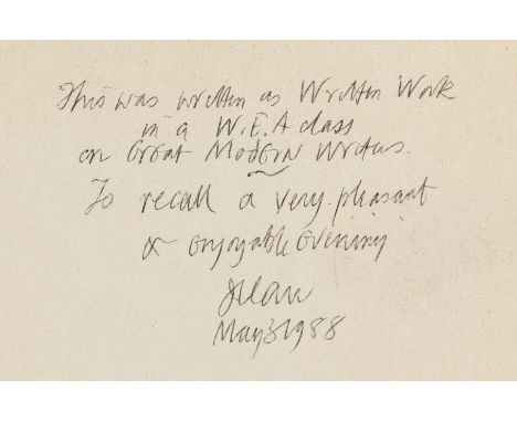 Carr (J. L.) A Day in the Summer, first edition, signed inscription from the author "This was written as Written Work in a W.