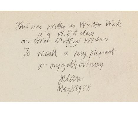 Carr (J. L.) A Day in the Summer, first edition, signed inscription from the author "This was written as Written Work in a W.