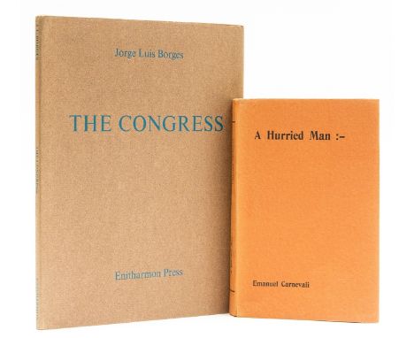 Borges (Jorge Luis) The Congress, number 82 of 250 copies, signed by the author on endpaper, tipped in frontispiece, original