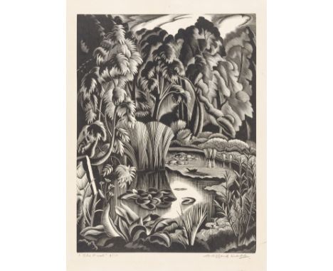 NO RESERVE δ Webb (Clifford Cyril) The Pool, wood-engraving on wove paper, signed in pencil, inscribed with title and numbere