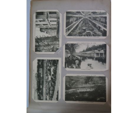 A 1920's French Postcard Album: including harbour scenes, bridges, light houses and beaches (approx. 225)