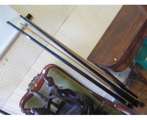Two Vintage Snooker Cues: Joe Davis and The International Cue, with metal cases
