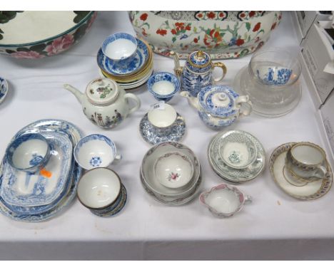 A Selection of 18th & 19th Century Porcelain including Newhall, Spode and Royal Worcester, glass etc