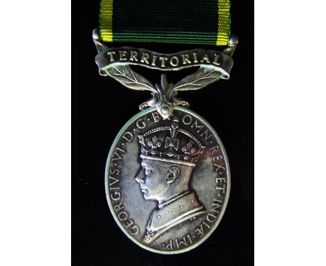 A George VI Territorial Army Efficient Service Medal _ 2051687 GNR. A.W. COLE. R.A.