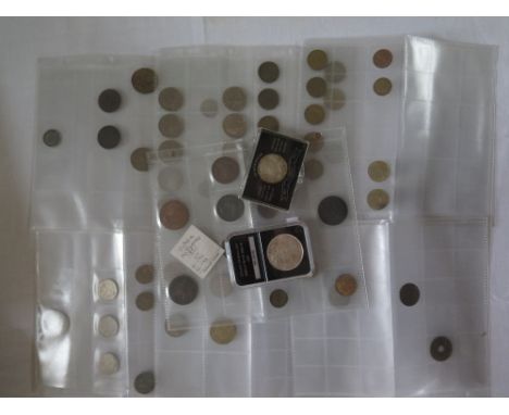 A Selection of World Coins including 1880 Hong Kong 1 Cent and 1889 Morgan Silver Dollar