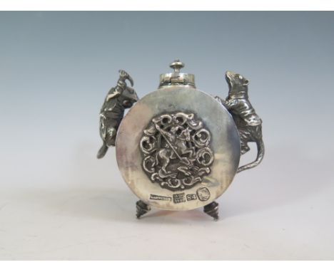 A Russian Silver Tea Caddy, 9 cm high
